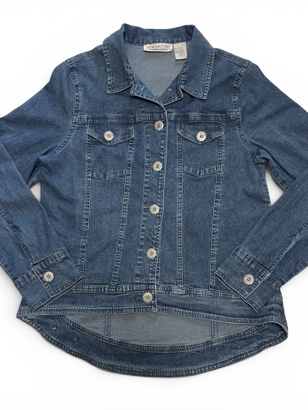 New Direction Classic Blue Denim Jacket Lightweight Size XL - Picture 4 of 11